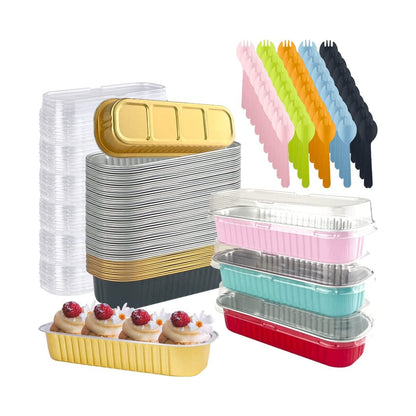 SISNOX Mini Loaf Pan with Lid Disposable- 6.8 fluid oz. - MULTI COLOR